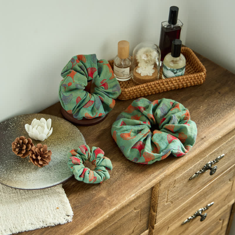 Lot de 3 chouchous pour cheveux Ownkoti Ginkgo - Vert - Lot de 3 chouchous - S+M+L - image 0