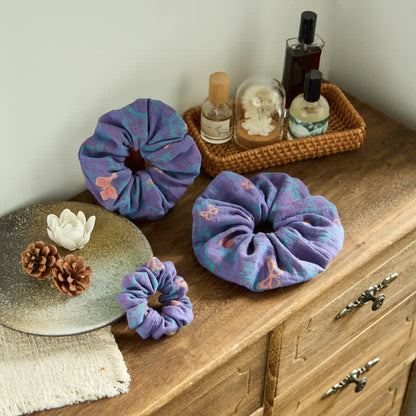 Lot de 3 élastiques à cheveux Ownkoti en forme de feuille de ginkgo - Violet - Lot de 3 chouchous - S+M+L - image 0