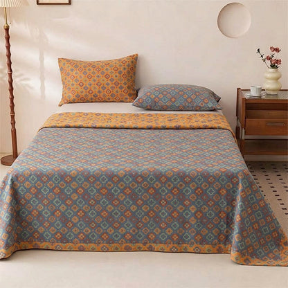 Couvre-lit en coton romantique à motif floral vintage Ownkoti - Couvre-lit avec 2 taies d'oreiller - Roi - image 0