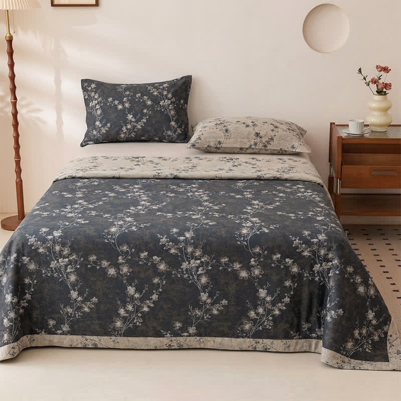 Couvre-lit vintage à motif floral en pur coton Ownkoti - Couvre-lit avec 2 taies d'oreiller - Roi - image 0