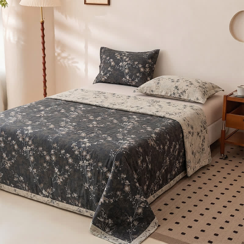 Couvre-lit vintage à motif floral en pur coton Ownkoti - image 1