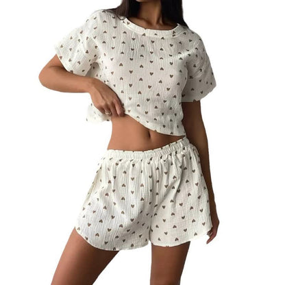 Ownkoti Apricot Heart Print Cotton Loungewear Set - image 6