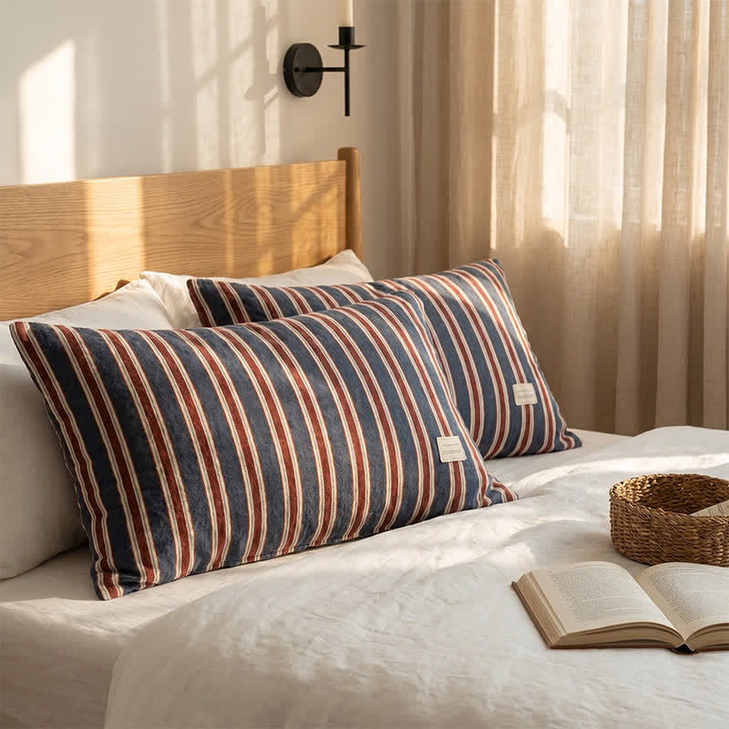 Housse de coussin Ownkoti Vintage Stripe en gaze de coton tissée à rayures vintage - image 2