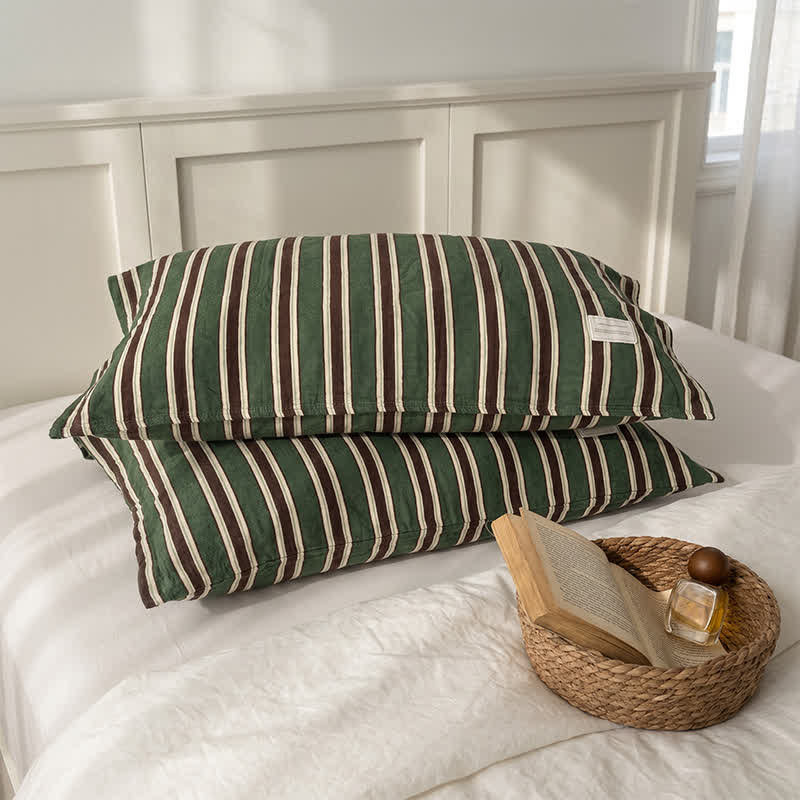 Housse de coussin Ownkoti Vintage Stripe en gaze de coton tissée à rayures vintage - image 5