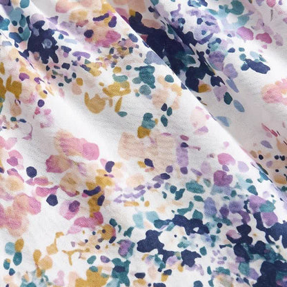 Short d'intérieur d'été en coton fleuri Ownkoti à taille smockée - image 3