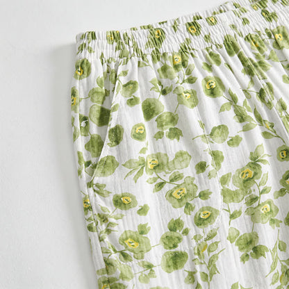 Short d'intérieur d'été en coton à fleurs Ownkoti - image 2