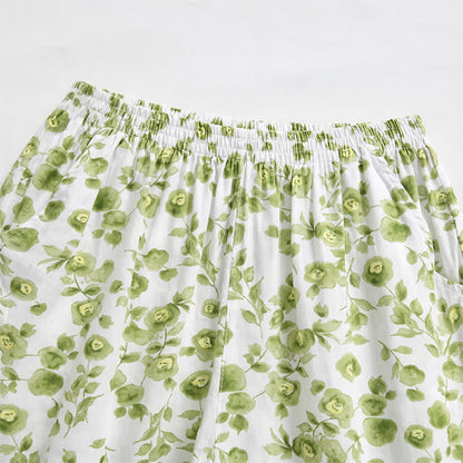 Short d'intérieur d'été en coton à fleurs Ownkoti - image 1