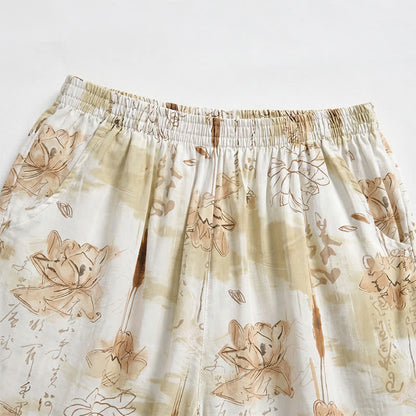Short de détente en coton doux à fleurs Ownkoti - image 1