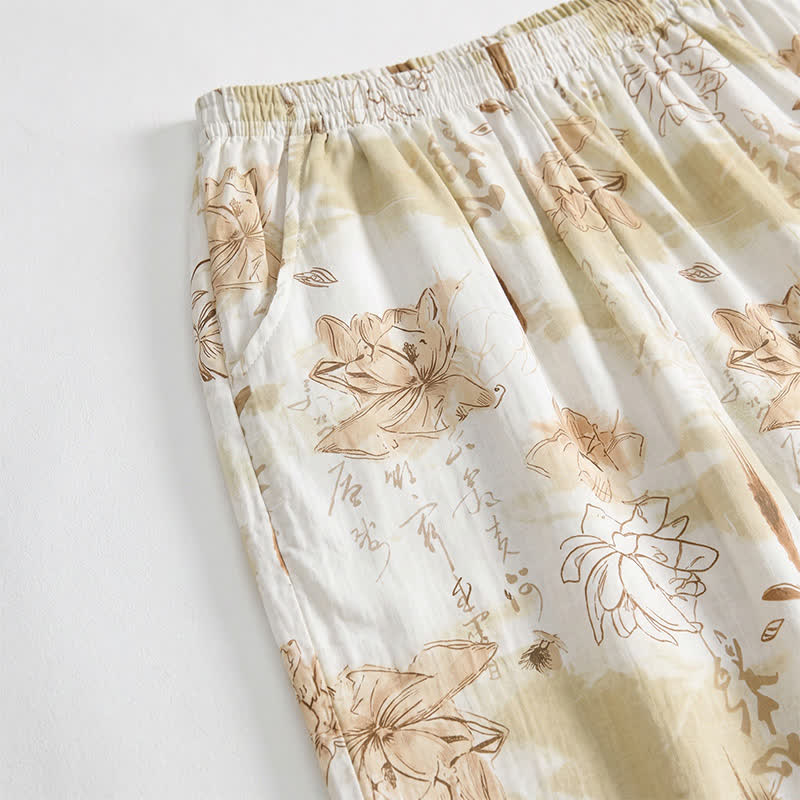 Short de détente en coton doux à fleurs Ownkoti - image 2