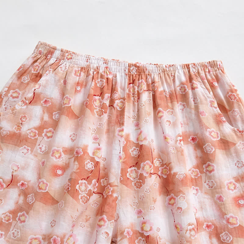 Short de détente d'été en coton à fleurs Ownkoti - image 1