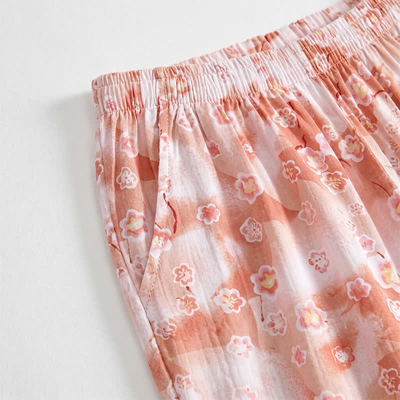 Short de détente d'été en coton à fleurs Ownkoti - image 2
