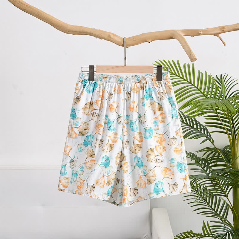 Jupe d'intérieur Ownkoti en coton à fleurs et taille élastique - Blanc - 6XL - image 0