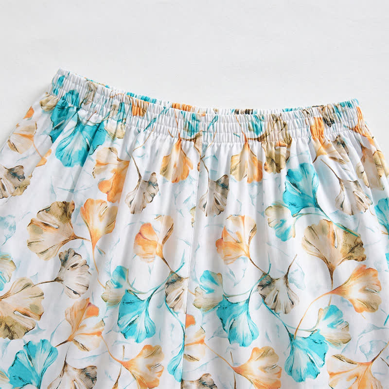 Jupe d'intérieur Ownkoti en coton à fleurs et taille élastique - image 1