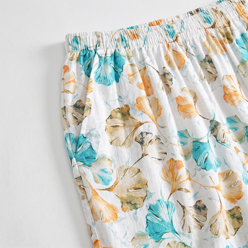 Jupe d'intérieur Ownkoti en coton à fleurs et taille élastique - image 2