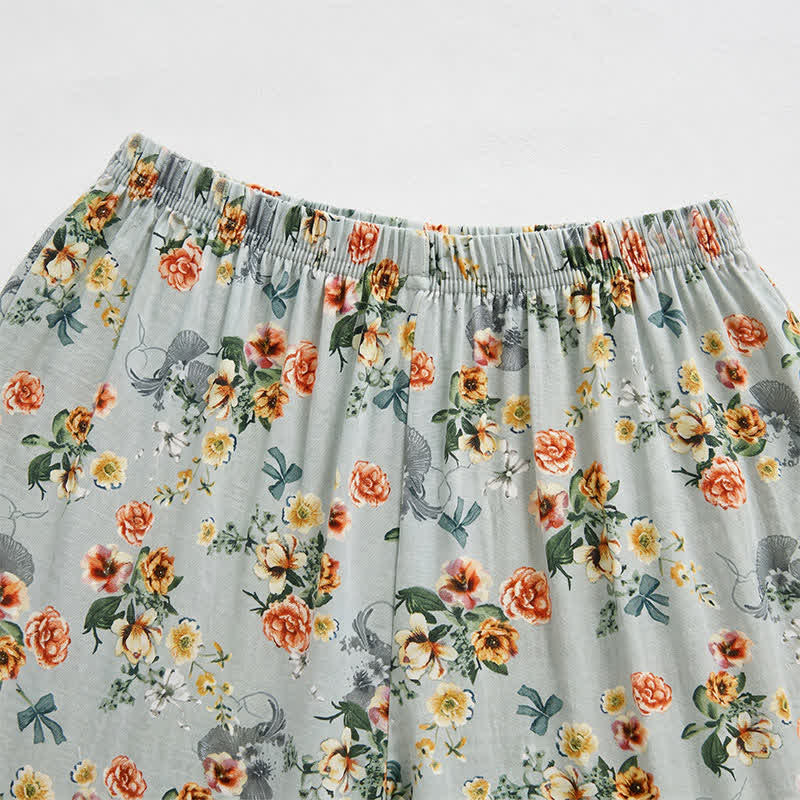 Short d'été à volants et imprimé floral vintage Ownkoti - image 1
