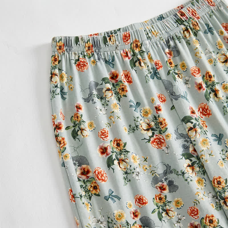 Short d'été à volants et imprimé floral vintage Ownkoti - image 2