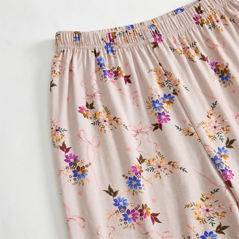 Short de détente Ownkoti Vintage Floral coupe décontractée - image 2