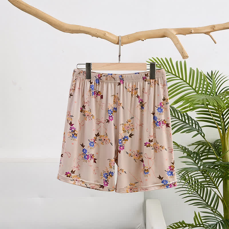 Short de détente Ownkoti Vintage Floral coupe décontractée - Rose - 2XL - image 0
