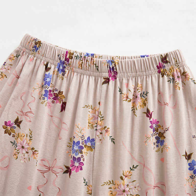 Short de détente Ownkoti Vintage Floral coupe décontractée - image 1