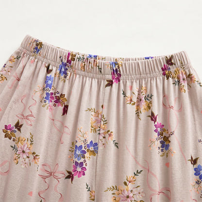Short de détente Ownkoti Vintage Floral coupe décontractée - image 1