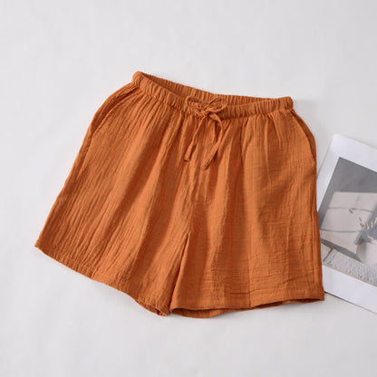 Short de détente Ownkoti en gaze de coton décontractée avec cordon de serrage - image 1