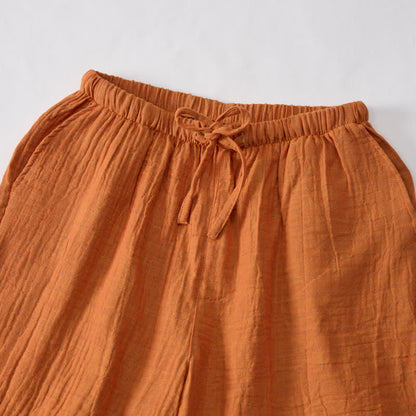 Short de détente Ownkoti en gaze de coton décontractée avec cordon de serrage - image 2