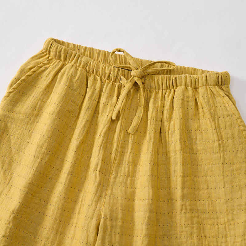 Short de détente Ownkoti en gaze de coton décontractée avec cordon de serrage - image 18