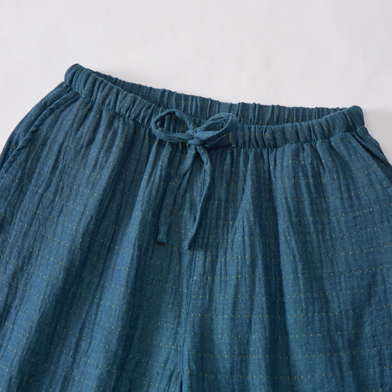 Short de détente Ownkoti en gaze de coton décontractée avec cordon de serrage - image 28