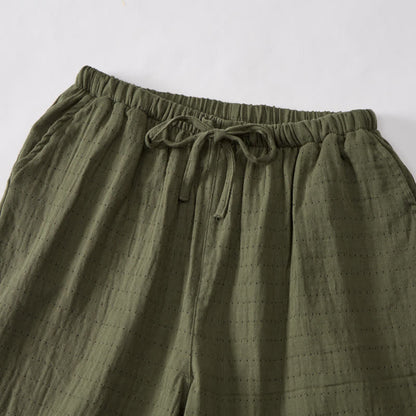 Short de détente Ownkoti en gaze de coton décontractée avec cordon de serrage - image 39
