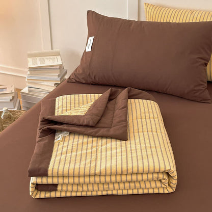 Ensemble de literie Ownkoti Cozy Farmhouse en coton rayé bicolore - image 7