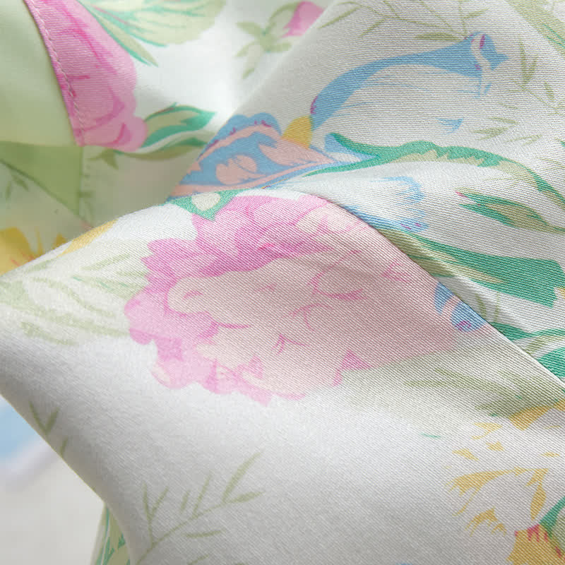 Ensemble de détente Ownkoti Mint Blossom en satin, débardeur et short - image 3