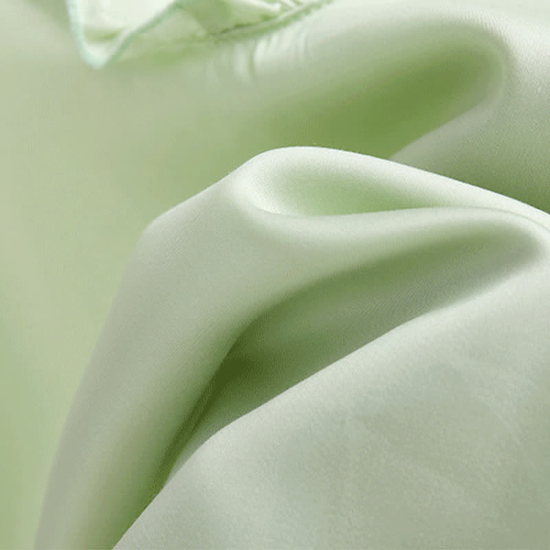 Ensemble de détente Ownkoti : débardeur à volants en satin menthe et short fleuri - image 6