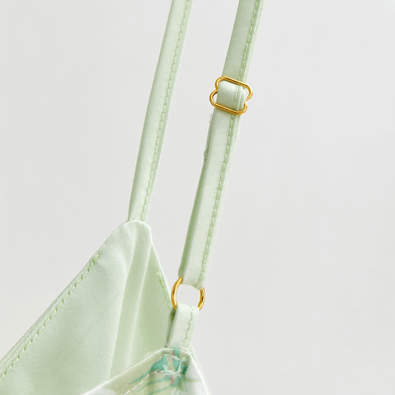 Ensemble de détente Ownkoti : débardeur à volants en satin menthe et short fleuri - image 4