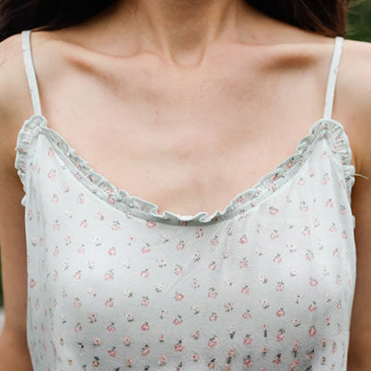 Ensemble de détente Ownkoti Mint Floral Satin Camisole et Short - image 6