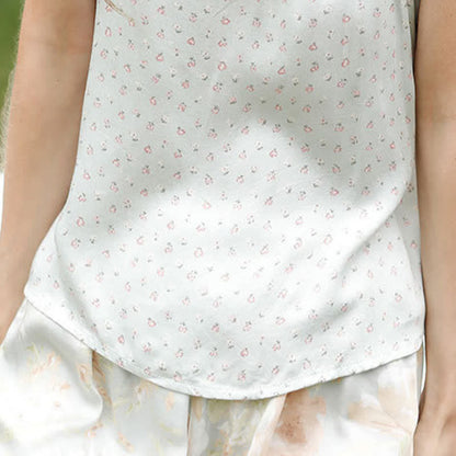 Ensemble de détente Ownkoti Mint Floral Satin Camisole et Short - image 7