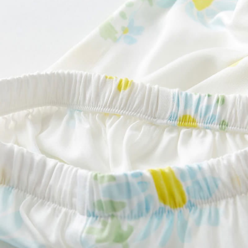 Ensemble pyjama court Ownkoti Tournesol Menthe Bordure contrastée - image 12