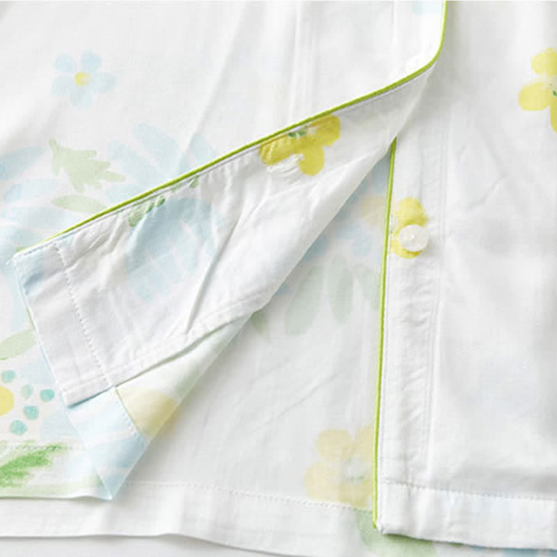 Ensemble pyjama court Ownkoti Tournesol Menthe Bordure contrastée - image 13