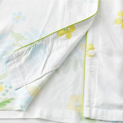 Ensemble pyjama court Ownkoti Tournesol Menthe Bordure contrastée - image 13