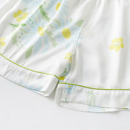 Ensemble pyjama court Ownkoti Tournesol Menthe Bordure contrastée - image 11
