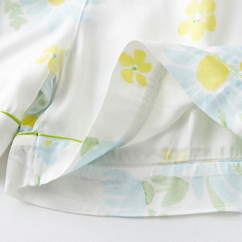 Ensemble pyjama court Ownkoti Tournesol Menthe Bordure contrastée - image 15