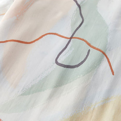 Ensemble de détente à manches courtes en satin imprimé abstrait Ownkoti - image 10