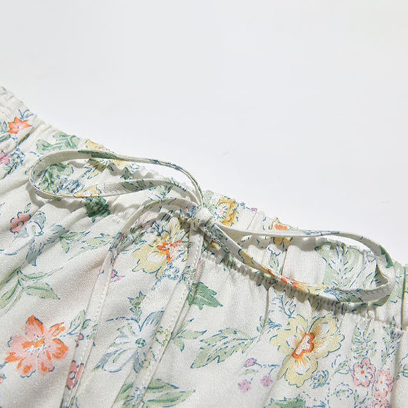 Ensemble pyjama court en satin à motif floral français Ownkoti pour les nuits d'été - image 14