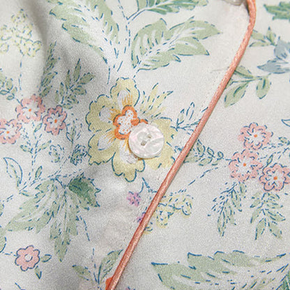 Ensemble pyjama court en satin à motif floral français Ownkoti pour les nuits d'été - image 11