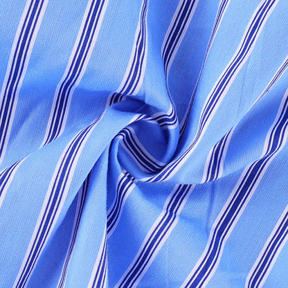 Ensemble de détente Ownkoti : débardeur et short en coton à rayures bleues et dentelle. - image 6