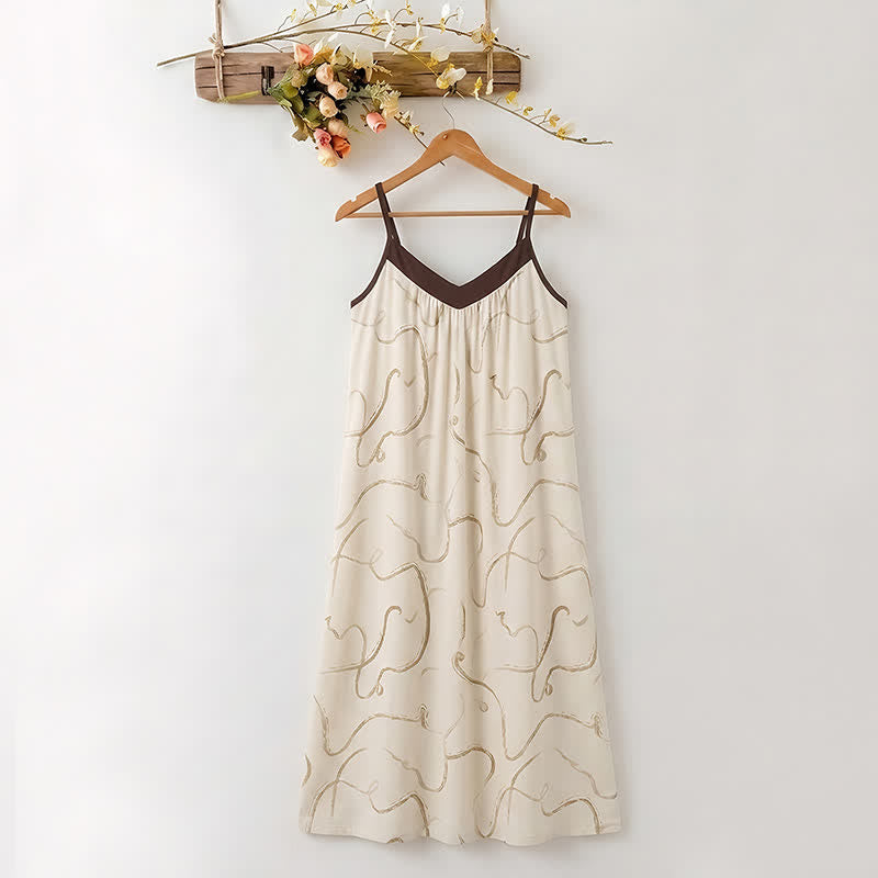 Robe nuisette Ownkoti en coton modal avec bordures contrastées - Blanc - XXL - image 0