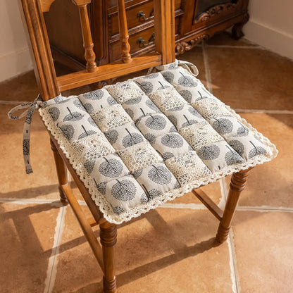 Coussin de chaise Ownkoti Vintage Country en dentelle florale et florale - Blanc - 15,7 po x 15,7 po - image 5