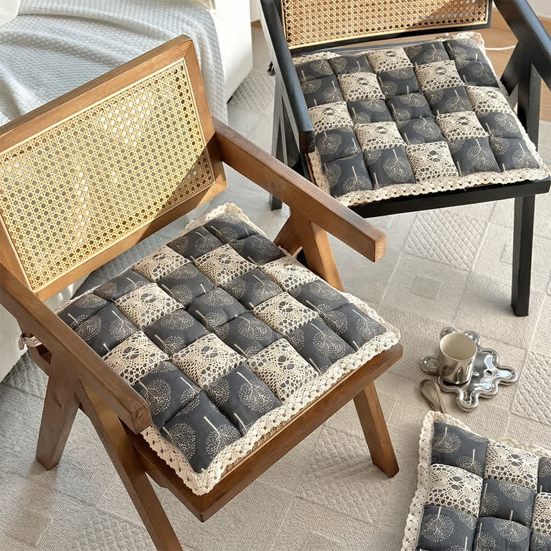 Coussin de chaise Ownkoti Vintage Country en dentelle florale et florale - image 1