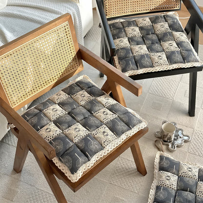Coussin de chaise Ownkoti Vintage Country en dentelle florale et florale - image 1