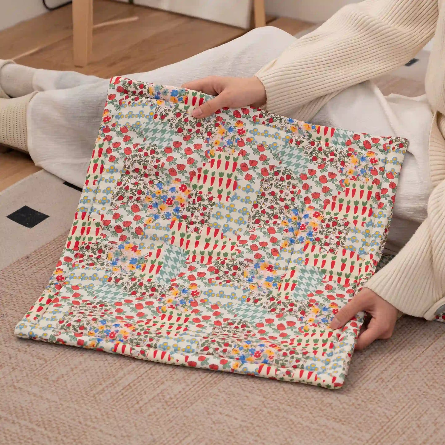 Coussin de chaise à patchwork floral Ownkoti Cottage - image 3