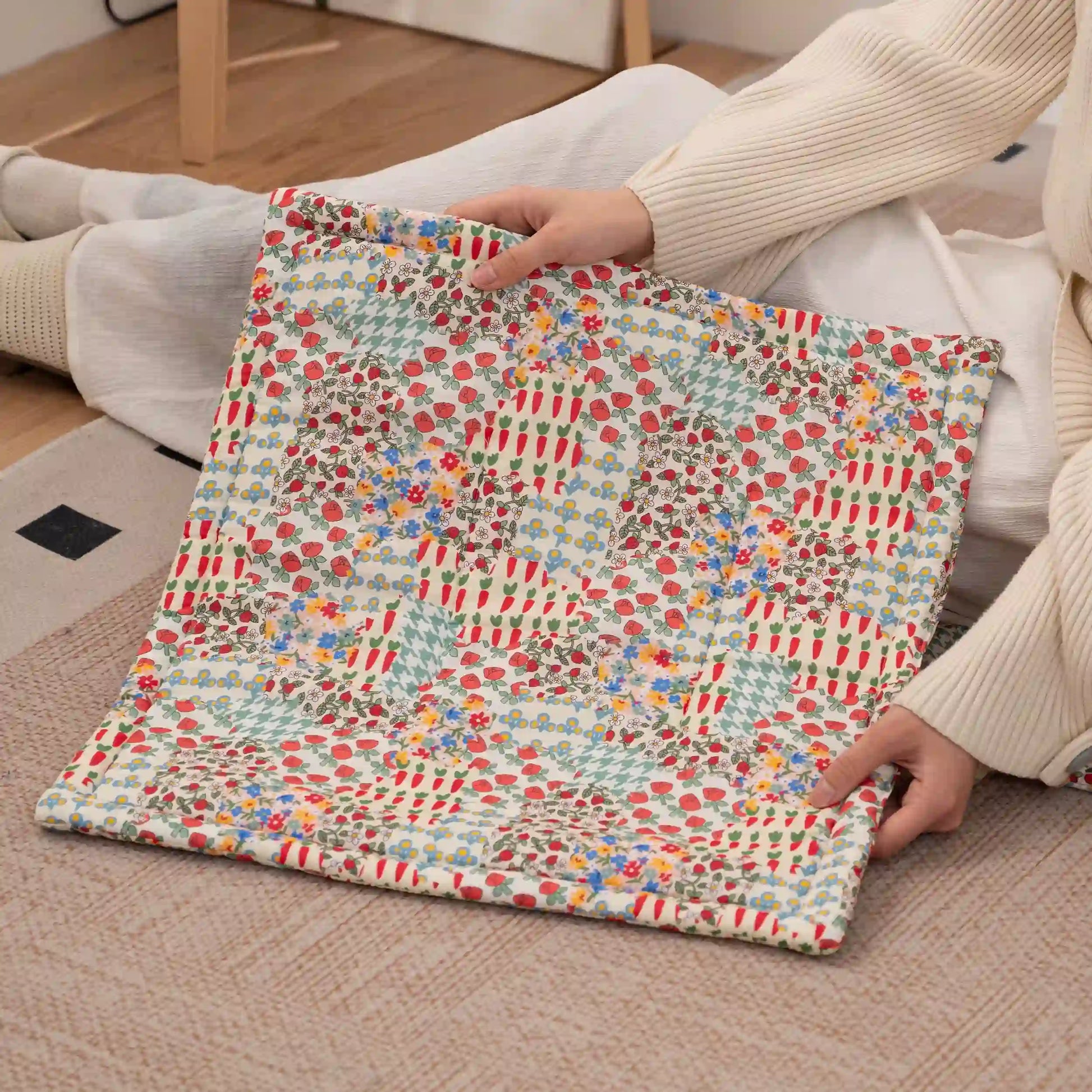 Coussin de chaise à patchwork floral Ownkoti Cottage - image 3